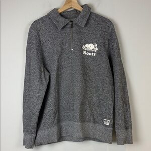 Roots Charcoal Zip-Up Men's Sweatshirt size XL